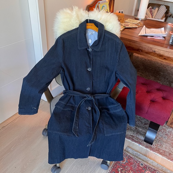 Vintage Denim Trench Coat - Picture 1 of 4